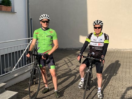 Karl und Christian bei der Abfahrt in FN