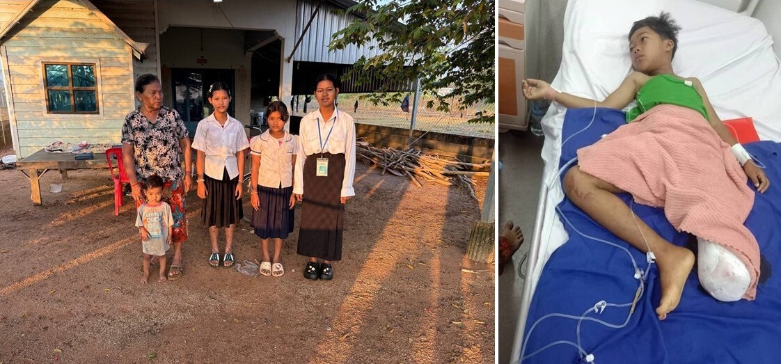 Landschule – der Schüler Rathana wurde bei einem Verkehrsunfall schwer verletzt – Chibodia unterstützt ihn und seine Familie